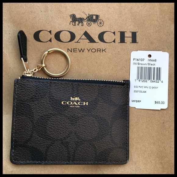 coach mini skinny id case black